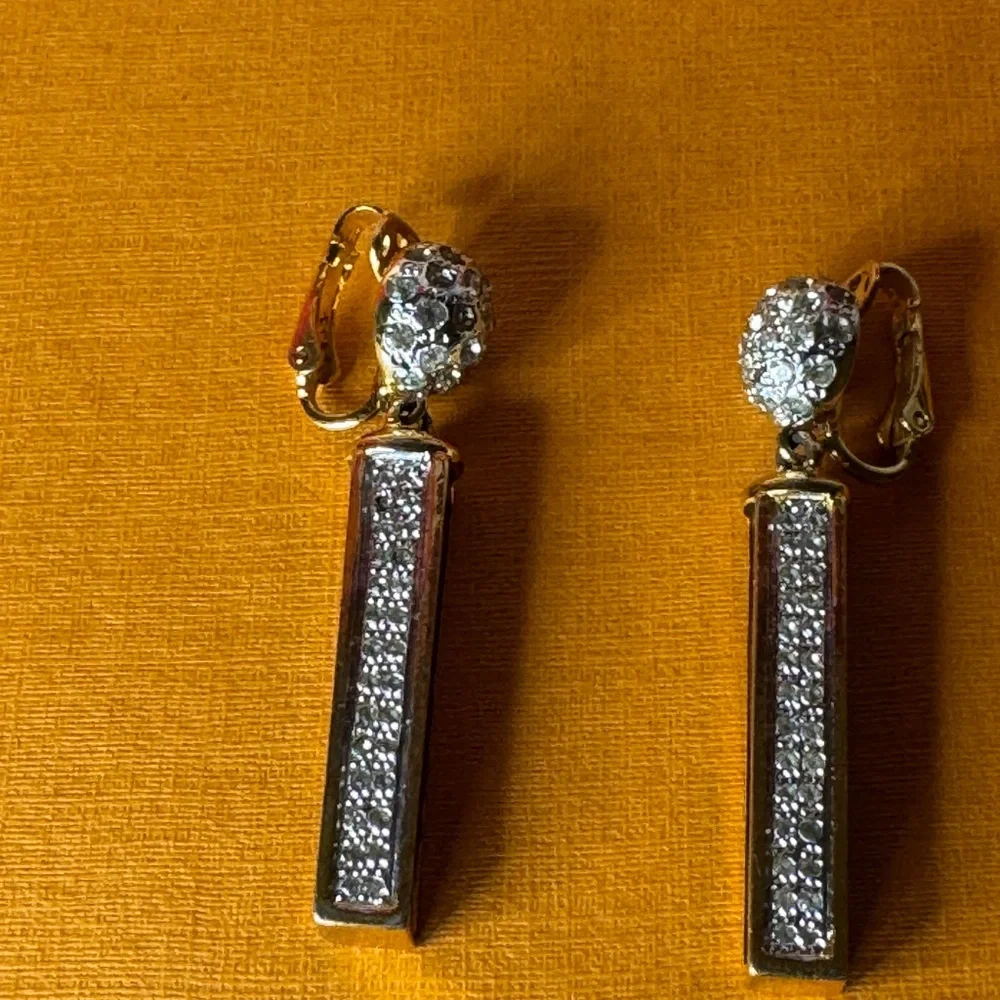 Valentino Black and Gold Crystal Earrings - Picture 5 of 15